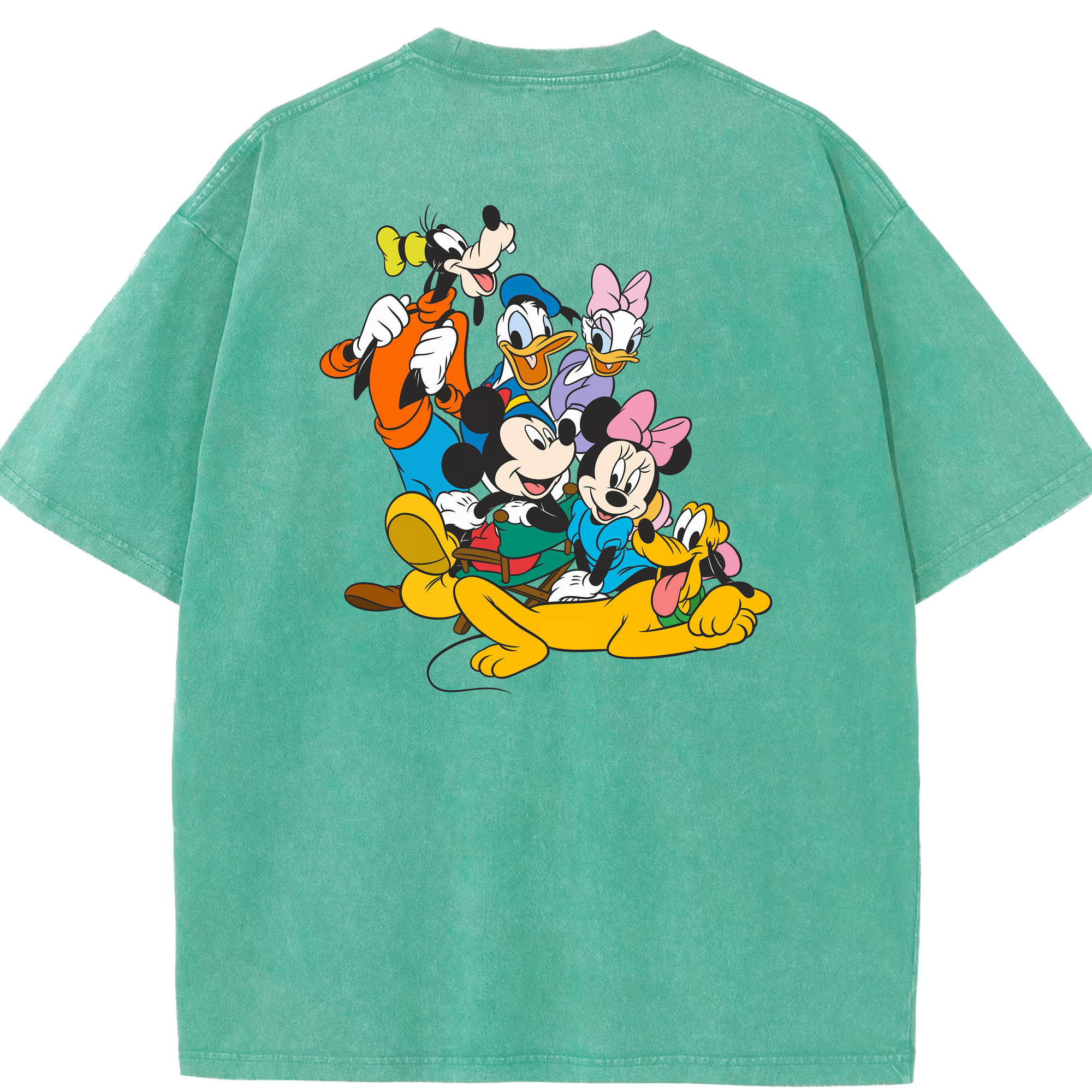 （画像用） ミッキーマウス Mickey Mouse 綿100% ヴィンテージ風 半袖Tシャツ（背面プリント）